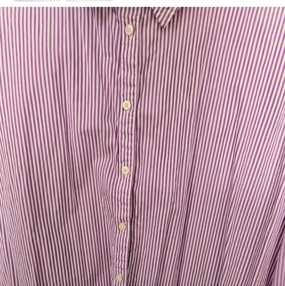 Ralph Lauren Button Front Purple Striped Broadcloth Shirt size XL. - Picture 5 of 7